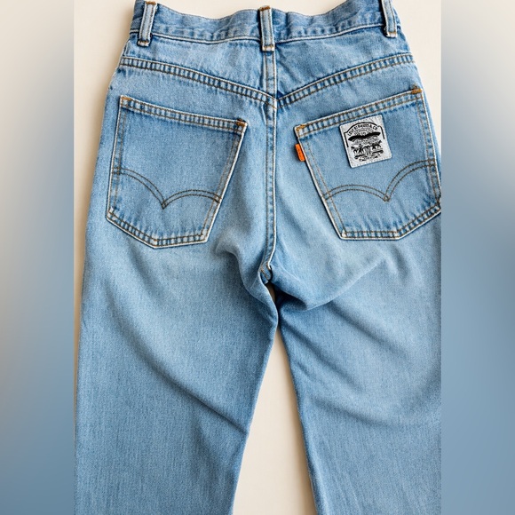 Vintage Levi’s White Label Jeans 24x32 70s Talon Zip Two Horse Patch USA Denim - Picture 3 of 11